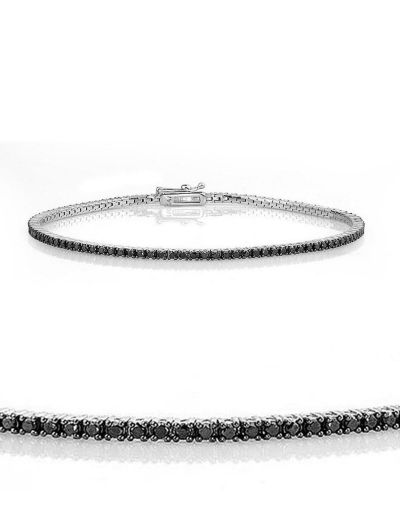 1.15ct Siyah Pırlantalı Su Yolu Bileklik resmi