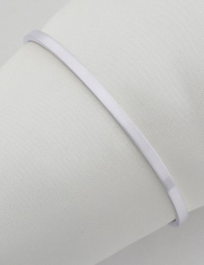 Gümüş Mat İnce Erkek Kelepçe - (3 mm) resmi