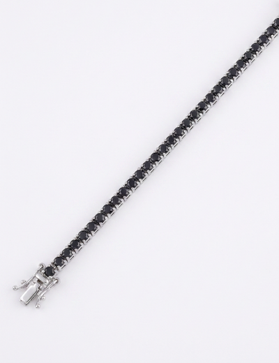 2.50ct Unisex Siyah Pırlanta Su Yolu Bileklik resmi