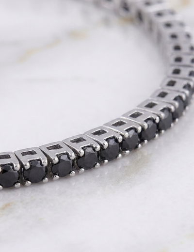 2.50ct Unisex Siyah Pırlanta Su Yolu Bileklik resmi