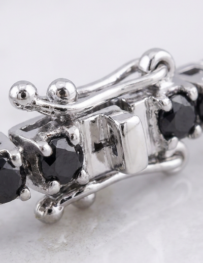 2.50ct Unisex Siyah Pırlanta Su Yolu Bileklik