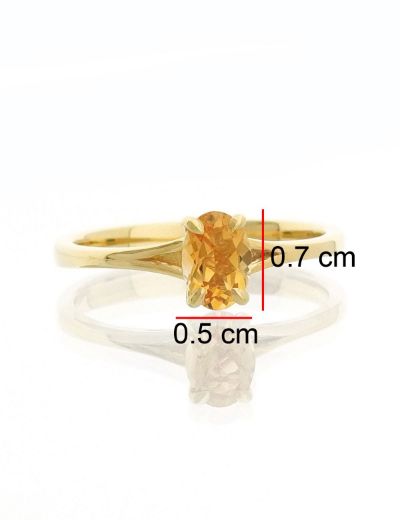 Citrine Oval Tektaş Yüzük resmi