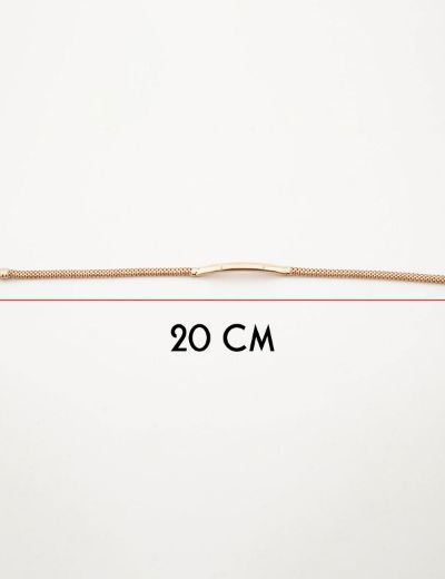Kişiselleştirilebilir 14 Ayar Altın Yetişkin Künye Bileklik - Rose resmi