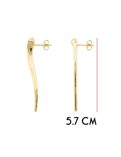 Modern Kıvrımlı 14 Ayar Altın Küpe