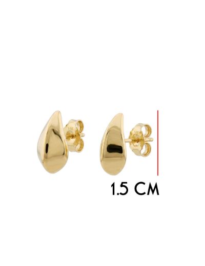 Modern Damla 14 Ayar Altın Küpe resmi