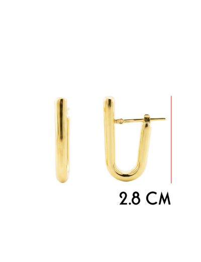 Minimal U Biçim 14 Ayar Altın Küpe resmi