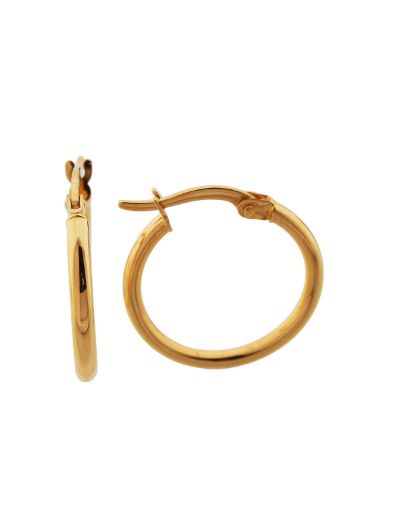 İnce Bombe Halka 22 Ayar Altın Küpe resmi