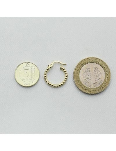 Altın Top Halka Küpe (Çapı: 1.5cm)