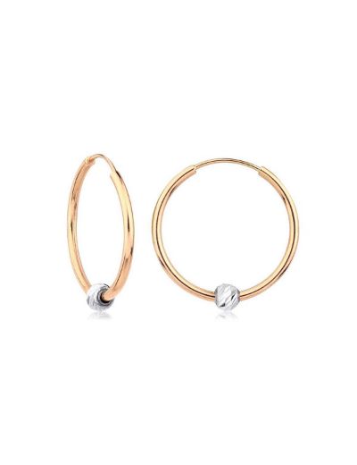 Dorikalı Altın Halka Küpe (Çapı: 2.1cm) resmi