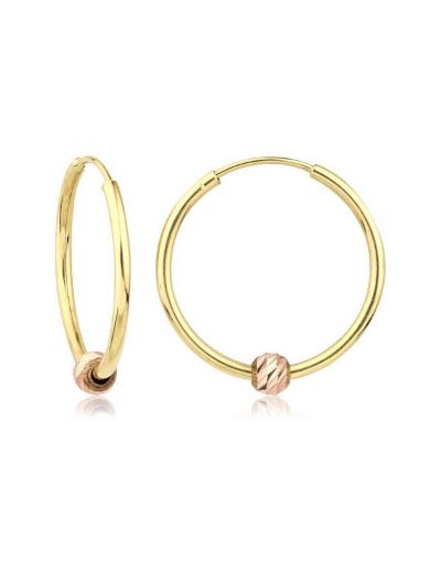 Dorikalı Altın Halka Küpe (Çapı: 2.1cm) resmi