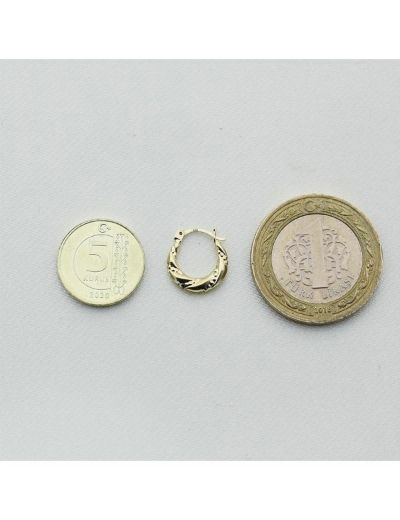 Altın Minik Noktalı Meltem Küpe (Çapı: 1.20cm)