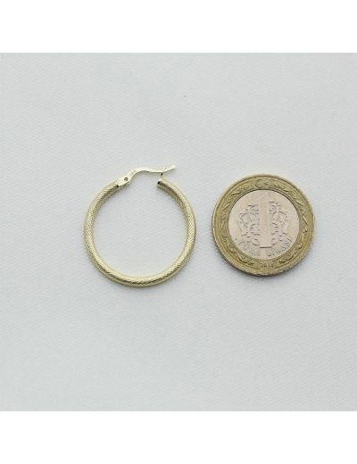 İpeksi Parlak Prenses Altın Halka Küpe (Çapı: 2.8cm) resmi