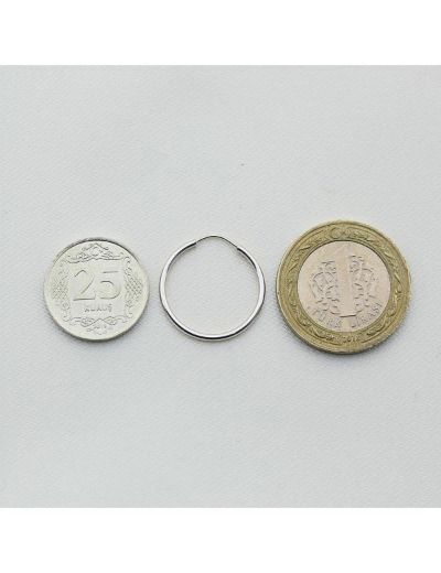 Beyaz Altın Küçük Halka Küpe ( Çap: 1.8cm )