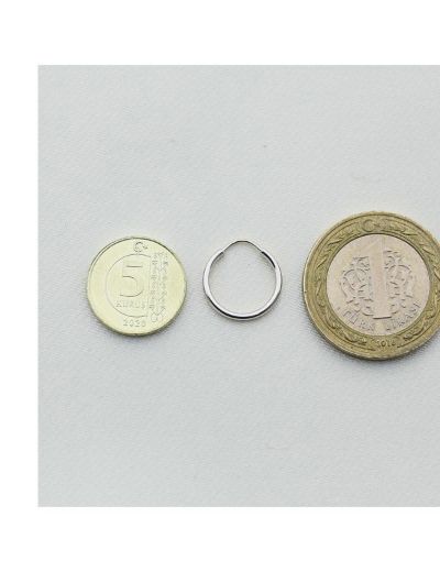 Beyaz Altın Minik Halka Küpe (Çap: 1.5cm) resmi