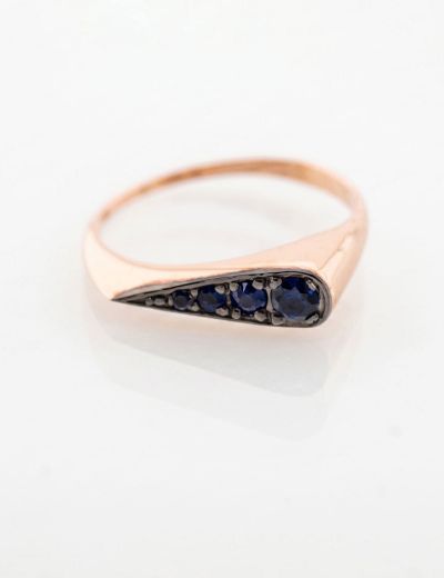Damla Doğal Safir 14 Ayar Altın Yüzük - Rose Gold resmi