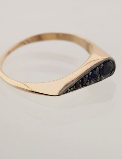 Damla Doğal Safir 14 Ayar Altın Yüzük - Rose Gold resmi