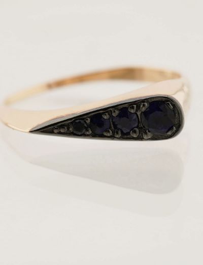 Damla Doğal Safir 14 Ayar Altın Yüzük - Rose Gold resmi