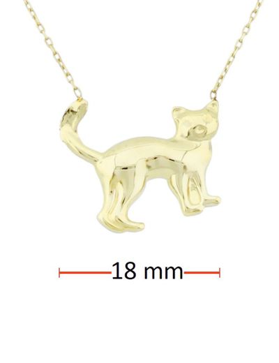 Şaşkın Kedi 14 Ayar Altın Kolye